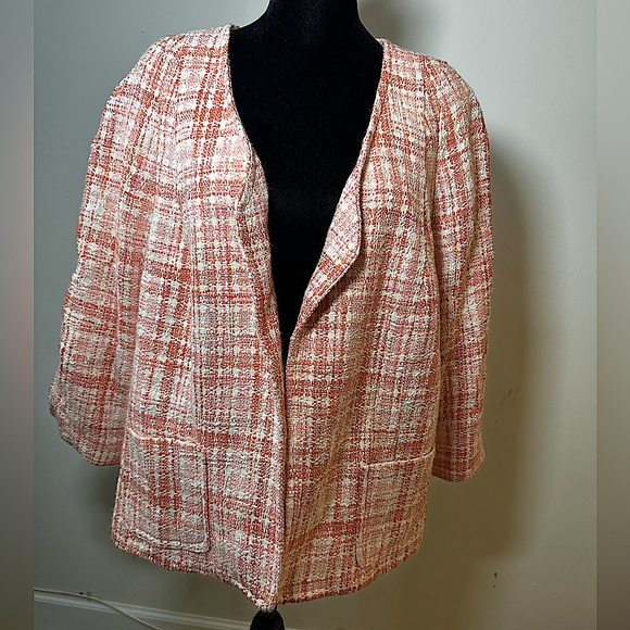 Talbots Jackets & Blazers - TALBOTS Women’s Plus Size 16WP Cotton 3/4 Length Sleeve Lining Open Front Jacket